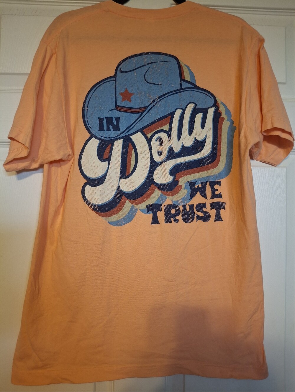 "DOLLY" Peach Crewneck Tee